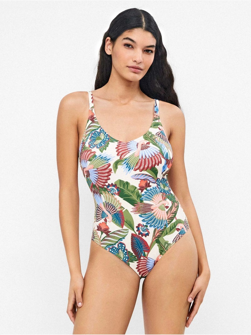 Maillot de bain grande taille imprimé tribal Multicolore - Kiabi