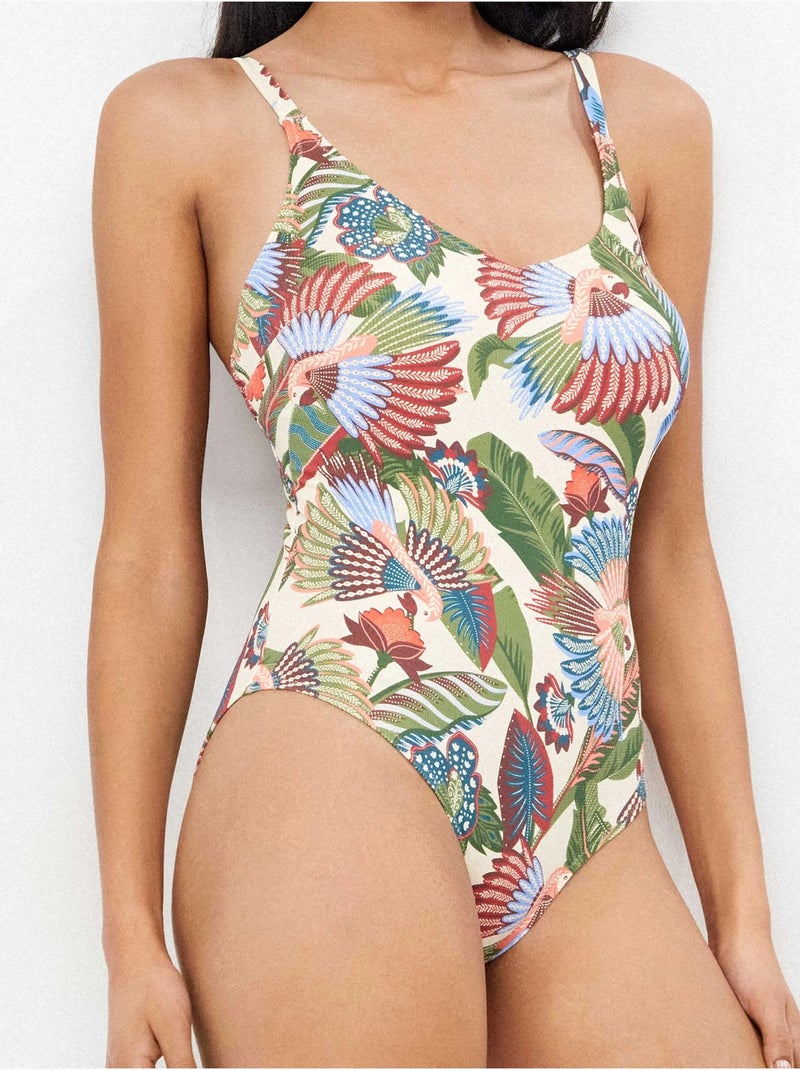 Maillot de bain grande taille imprimé tribal Multicolore - Kiabi