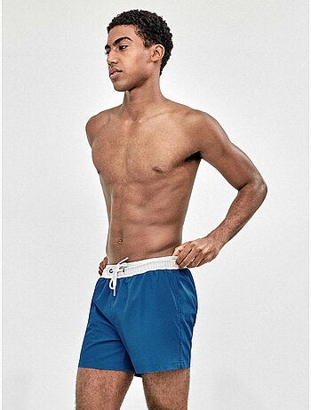 Maillot de bain homme uni bleu