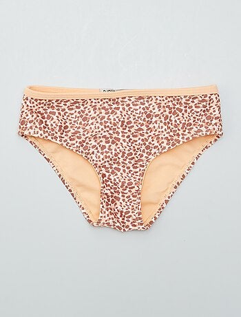 Maillot de bain 2 pièces rouge imprimé surf-rock fille