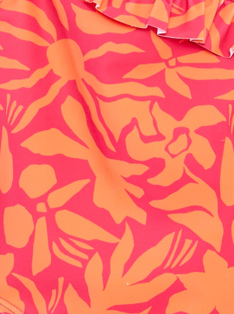 Maillot de bain imprimé one shoulder Rose - Kiabi