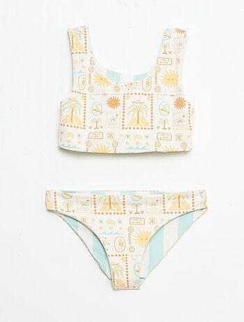 Maillot de bain imprimé réversible - 2 pièces