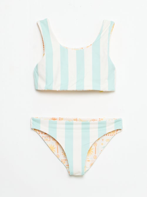 Maillot de bain imprimé réversible - 2 pièces - Kiabi
