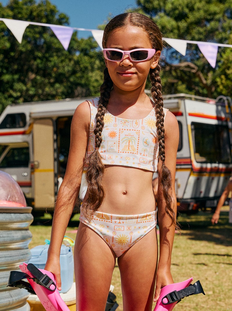 Maillot de bain imprimé réversible - 2 pièces Blanc - Kiabi