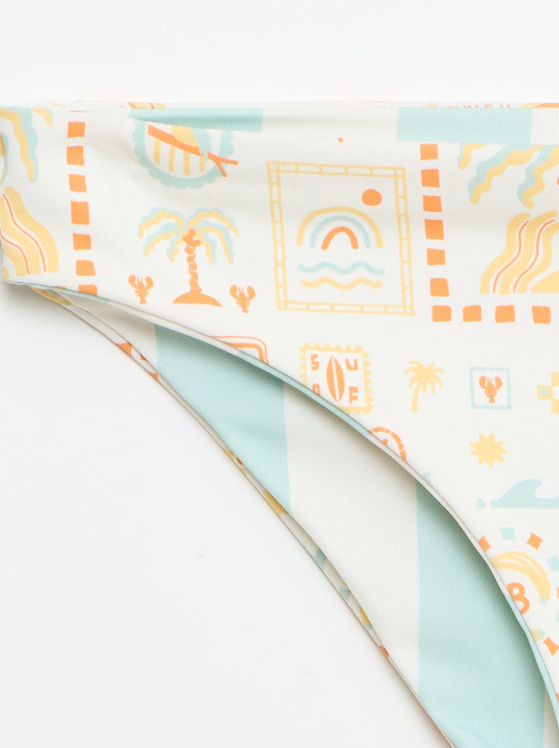 Maillot de bain imprimé réversible - 2 pièces Blanc - Kiabi