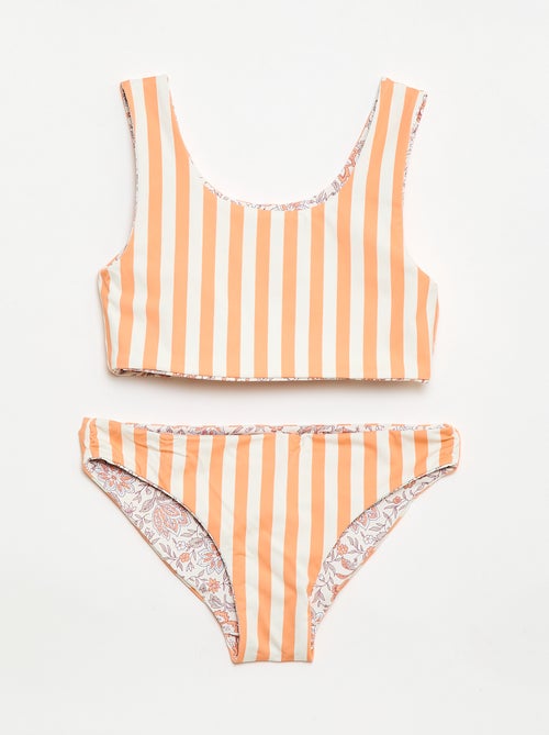 Maillot de bain imprimé réversible - 2 pièces - Kiabi