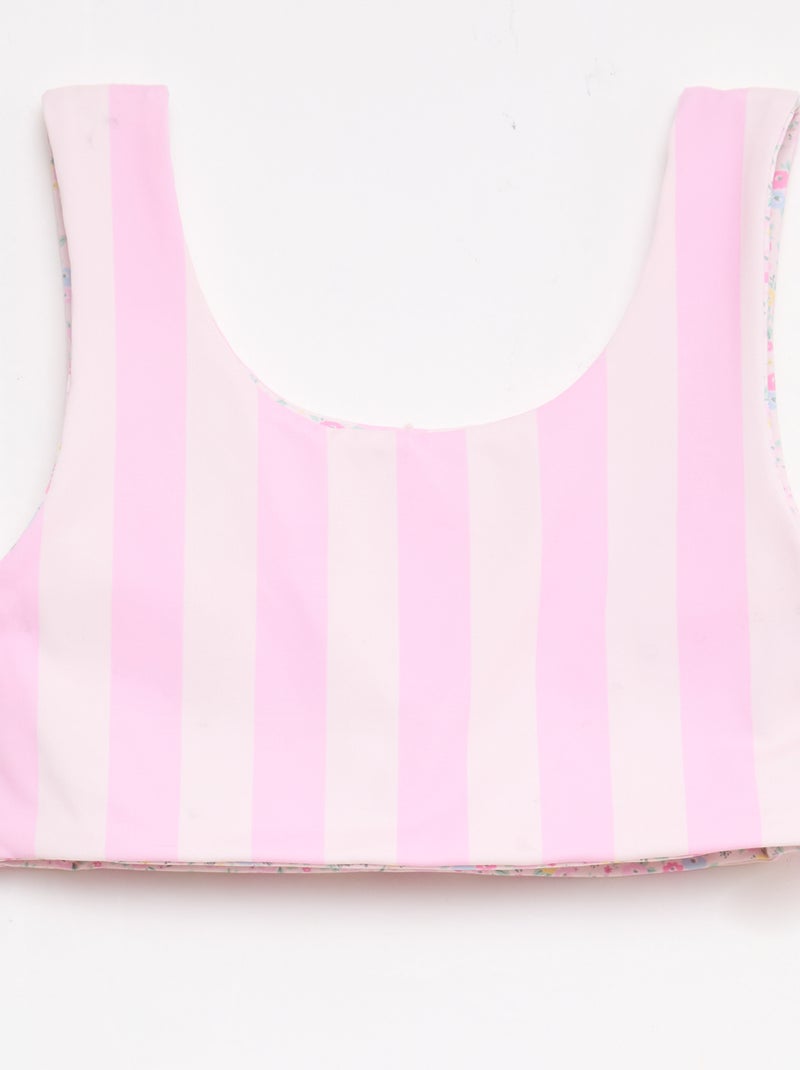 Maillot de bain imprimé réversible - 2 pièces Rose - Kiabi
