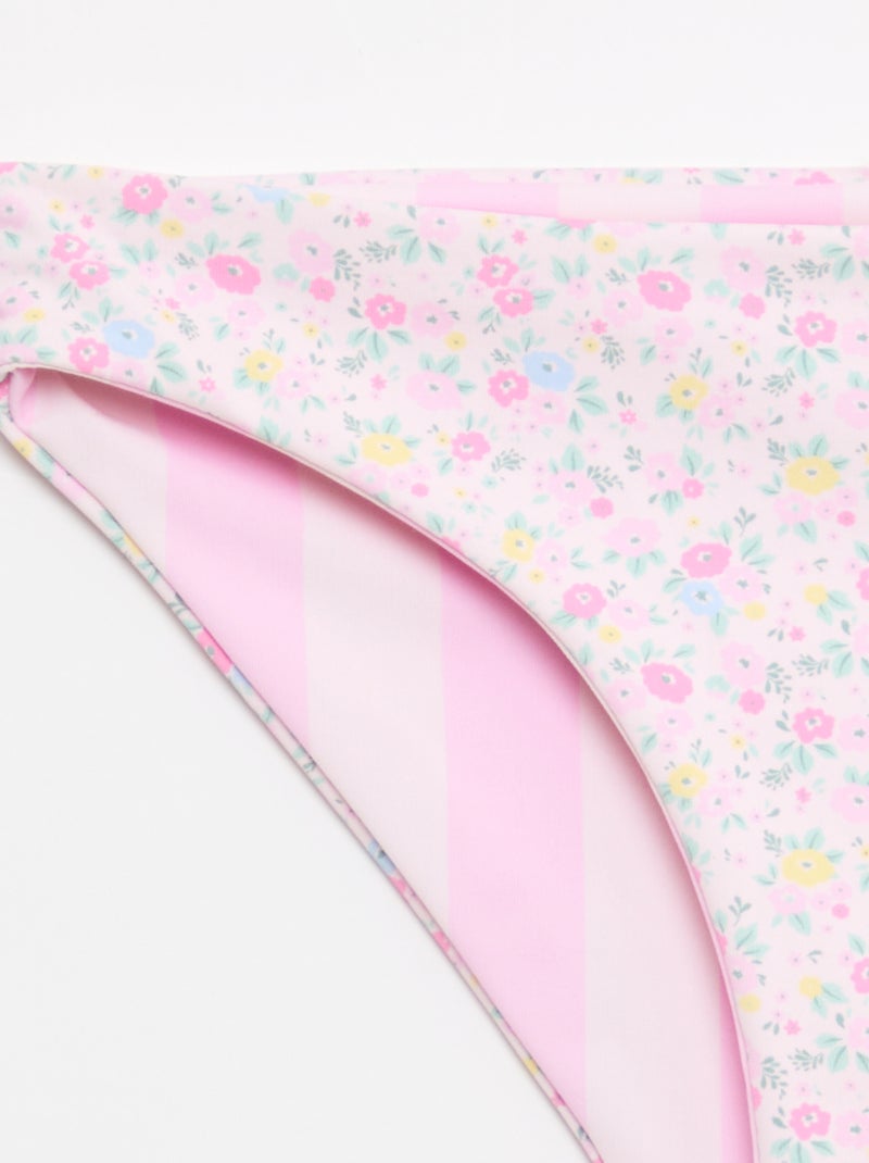 Maillot de bain imprimé réversible - 2 pièces Rose - Kiabi