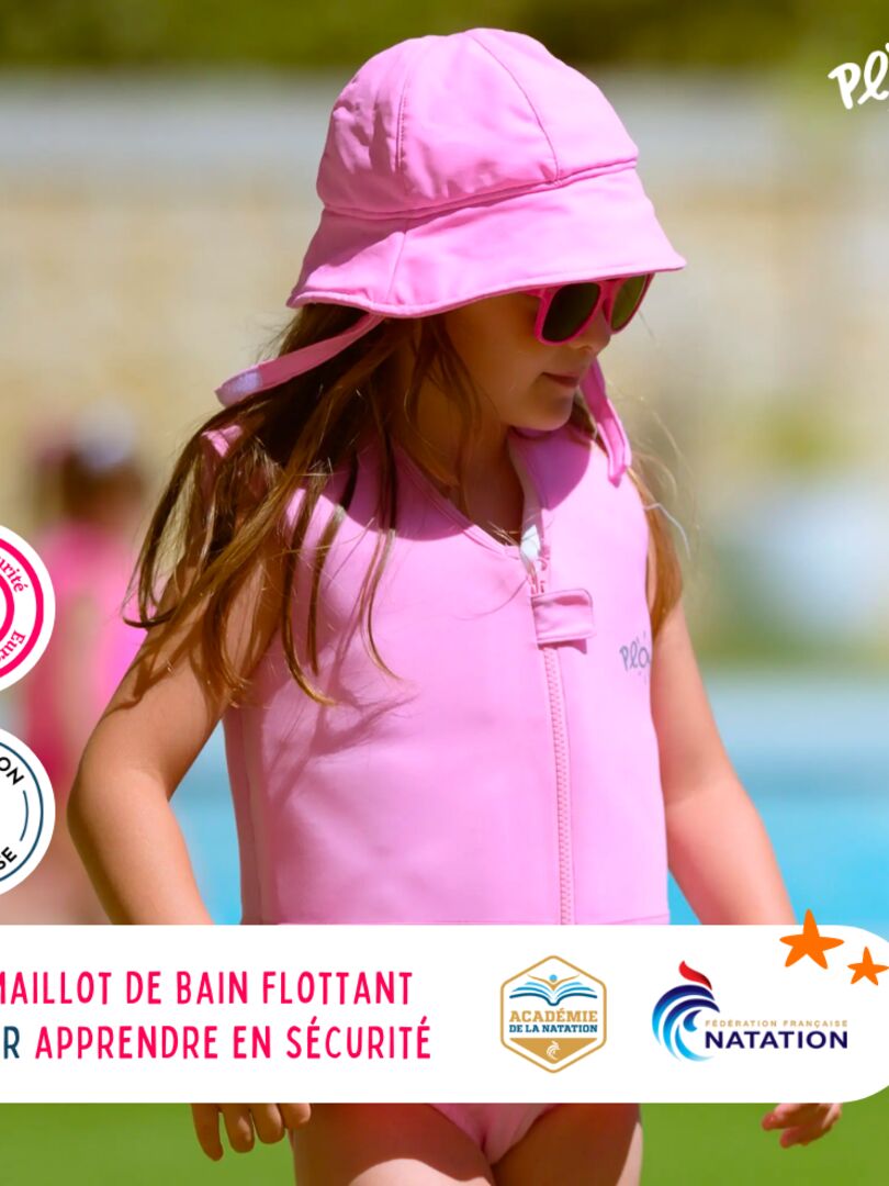 Maillot de Bain Jeanne Enfant avec Flotteurs - Accessoire de Natation Fille Rose - Kiabi