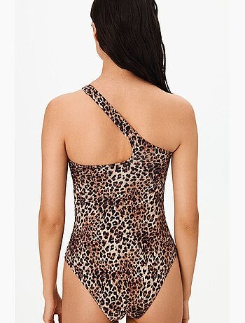 Maillot de bain leo une épaule imprimé léopard penti