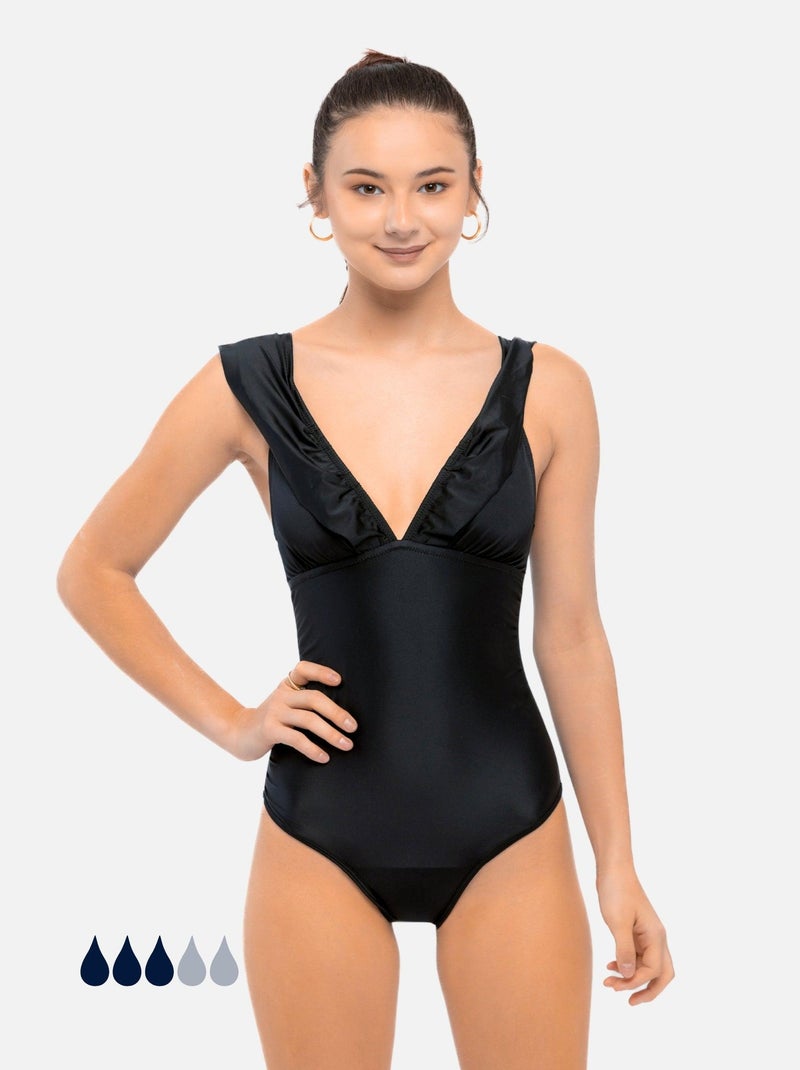 Maillot de bain 1 pièce avec coques ajustables grace rouge Janine Robin