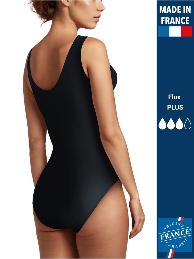 Maillot de bain menstruel 1 pièce Classique - Flux Plus Noir - Kiabi