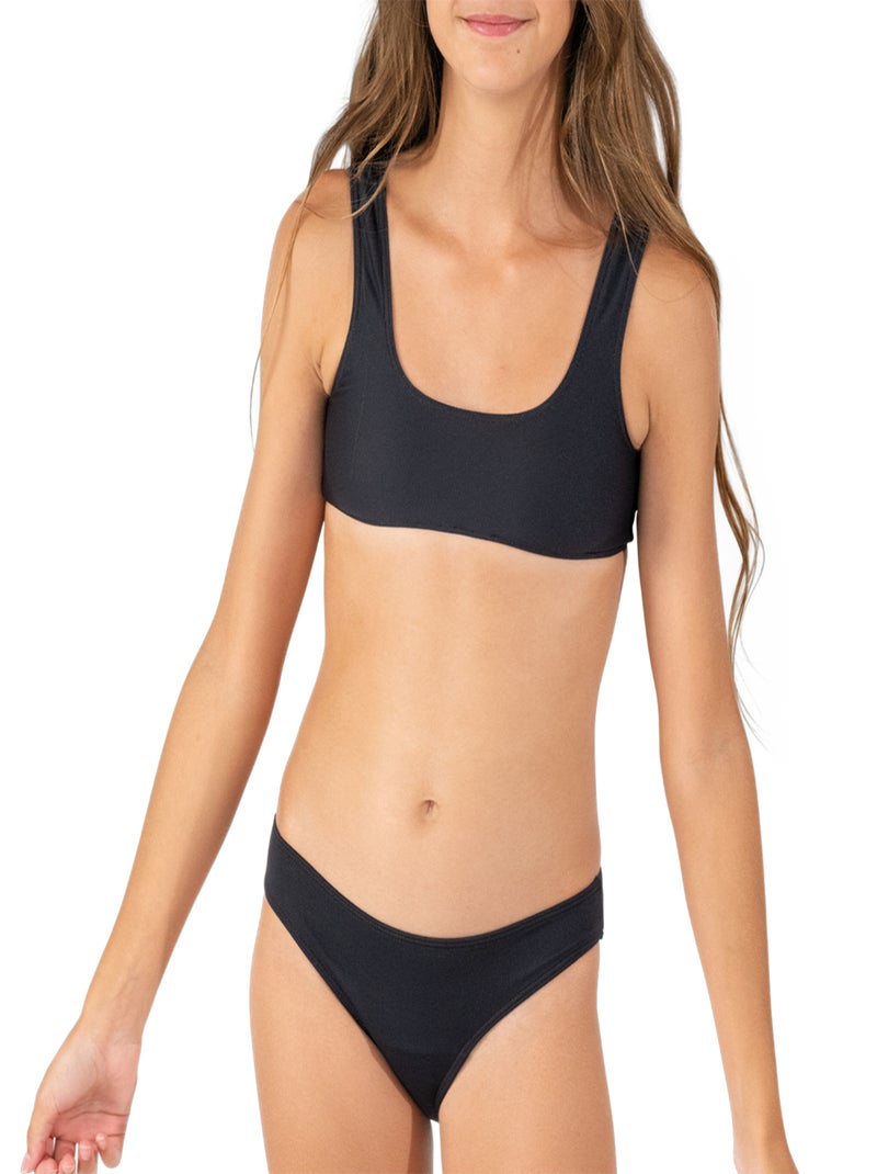 Maillot de bain menstruel 2 pièces fille Athena Noir - Kiabi