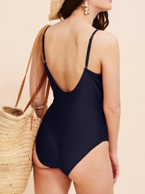 Maillot de bain menstruel une pièce CLAUDIA Noir flux Light - Kiabi