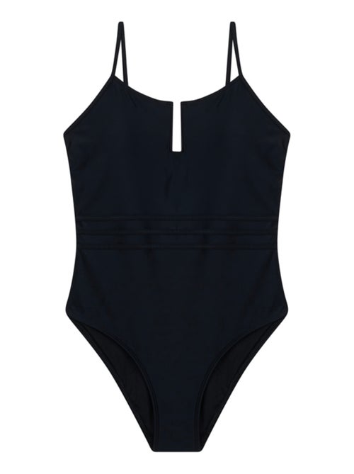 Maillot de bain menstruel une pièce CLAUDIA Noir flux Medium - Kiabi