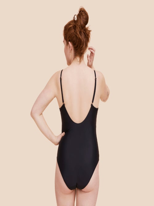 Maillot de bain menstruel une pièce CLAUDIA Noir flux Medium - Kiabi