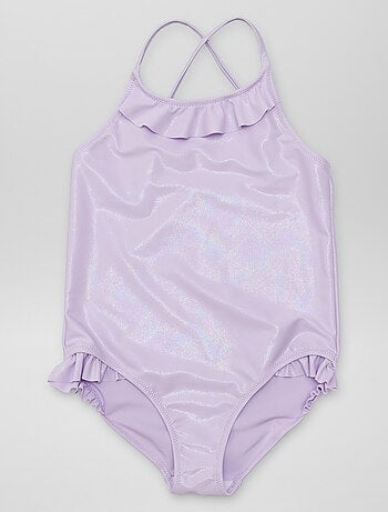 Maillot de bain pailleté et volanté - 1 pièces