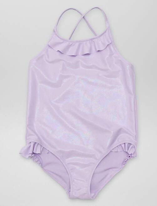 Maillot de bain pailleté et volanté - 1 pièces - Kiabi