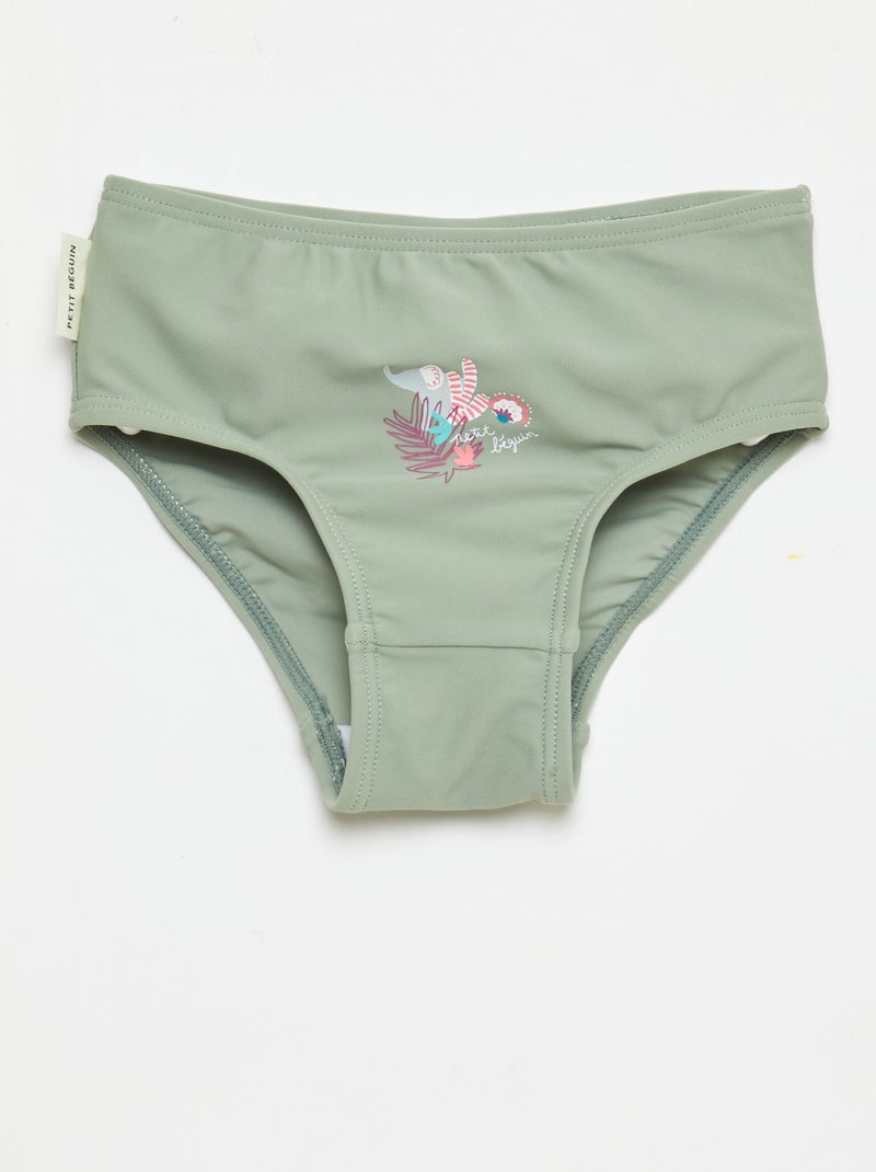 Maillot de bain 'Petit Béguin' 2 pièces culotte + T-shirt Vert - Kiabi