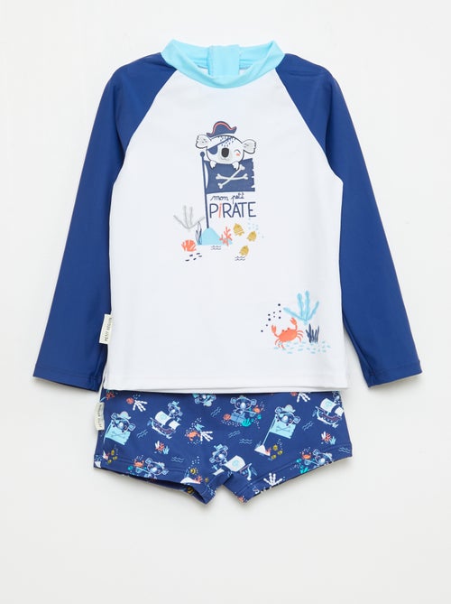 Maillot de bain 'Petit Béguin' 2 pièces T-shirt + boxer - Kiabi Maillot de bain 'Petit Béguin' 2 pièces T-shirt + boxer - Kiabi