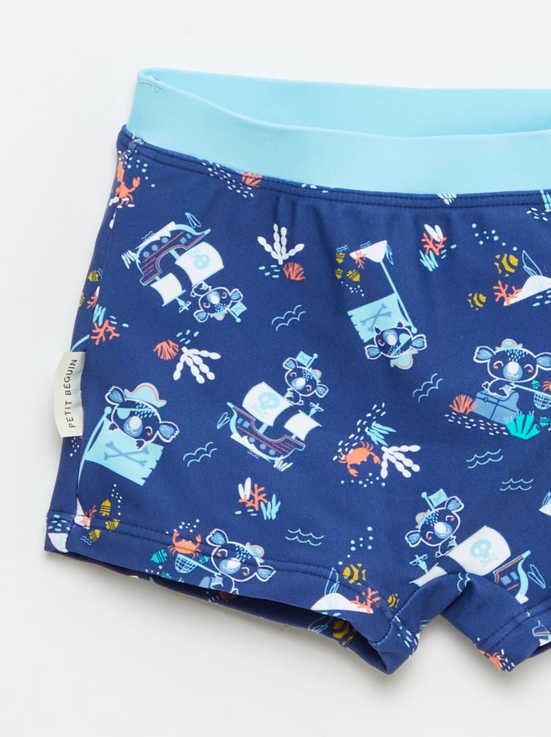 Maillot de bain 'Petit Béguin' 2 pièces T-shirt + boxer Bleu - Kiabi