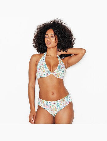 Maillot de bain plunge foulard Papaye - RougeGorge Lingerie