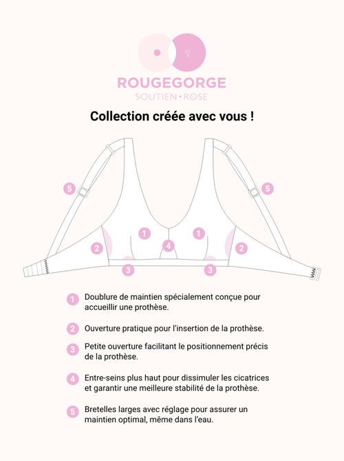 Maillot de bain post opératoire triangle Malou - RougeGorge Lingerie - Kiabi