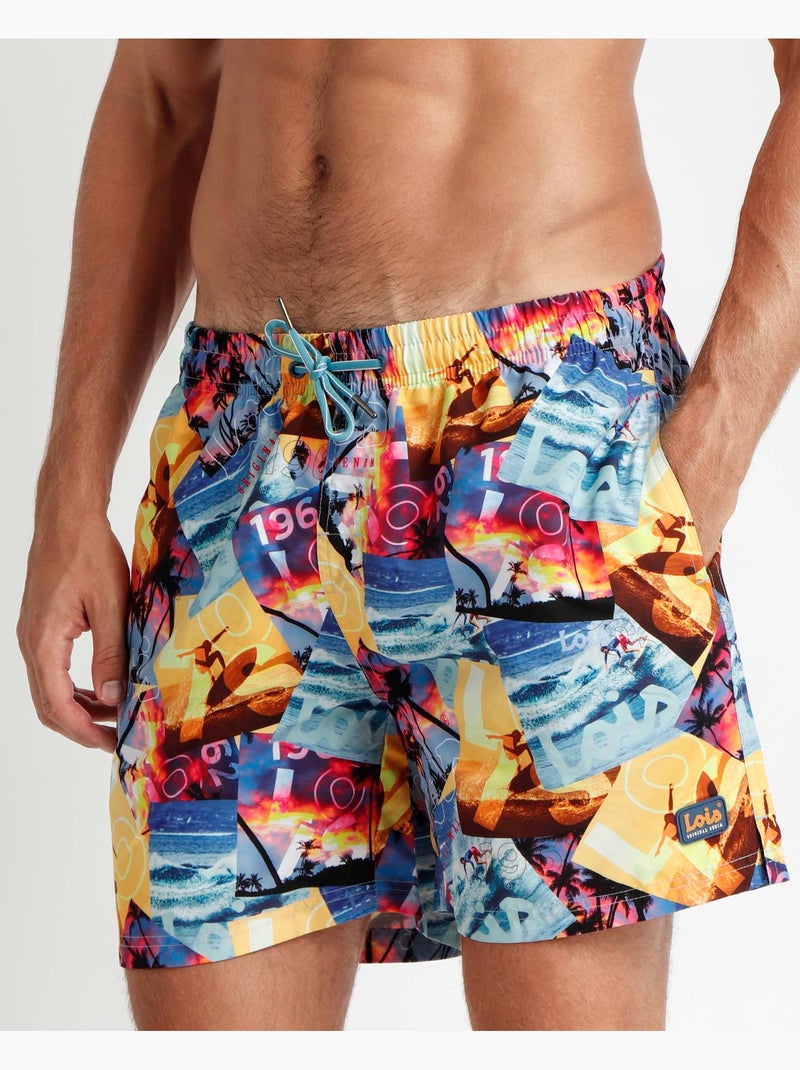 Maillot de bain postal pour homme LOIS Multicolore - Kiabi