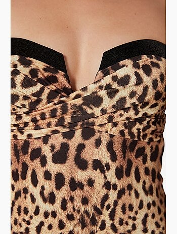 Maillot de bain puccini à imprimé léopard, corseté - collection masur free penti
