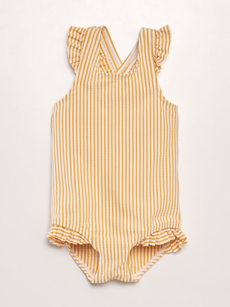 Maillot de bain rayé - 1 pièce Jaune - Kiabi