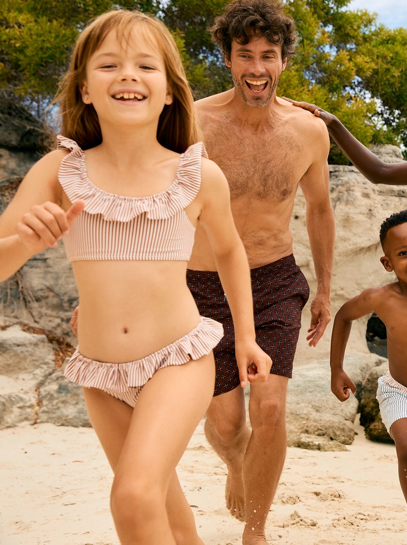 Maillot de bain rayé - 2 pièces MARRON - Kiabi