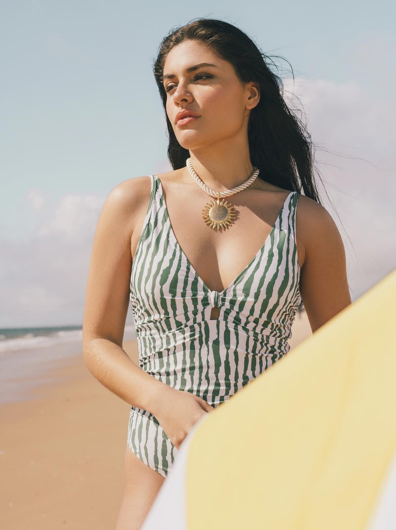 Maillot de bain rayé MO Fashion Vert - Kiabi
