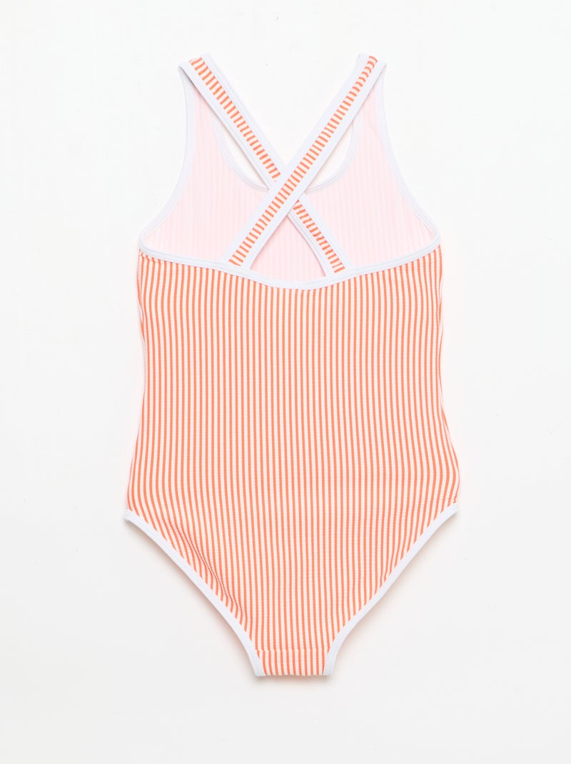 Maillot de bain rayé Rouge - Kiabi