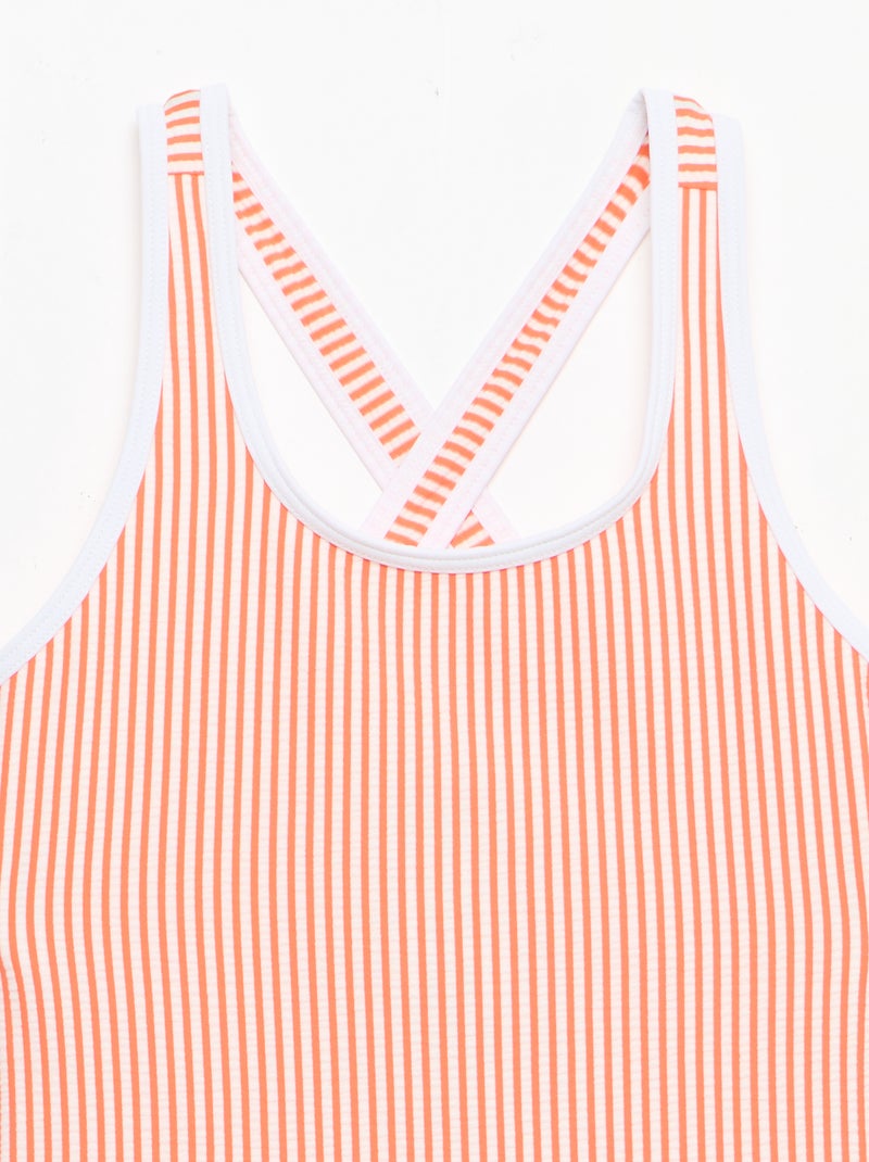 Maillot de bain rayé Rouge - Kiabi