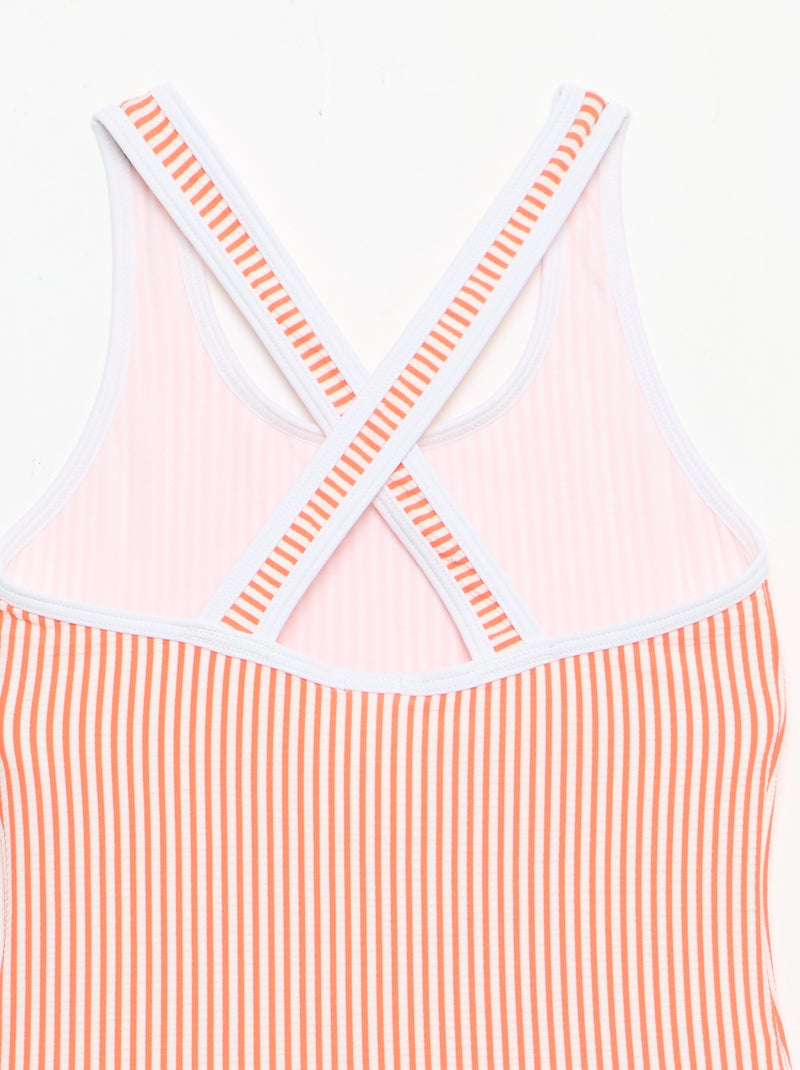 Maillot de bain rayé Rouge - Kiabi