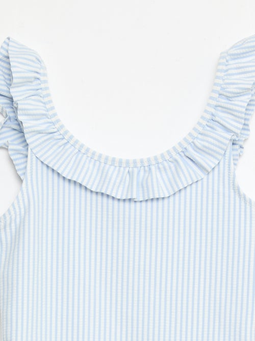 Maillot de bain rayé volanté extensible - Kiabi Maillot de bain rayé volanté extensible - Kiabi