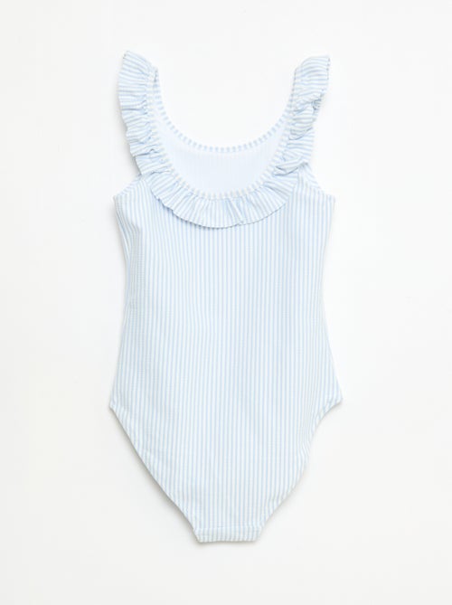 Maillot de bain rayé volanté extensible - Kiabi Maillot de bain rayé volanté extensible - Kiabi