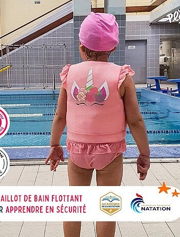 Maillot de Bain Rosy Enfant avec Flotteurs - Accessoire de Natation Fille