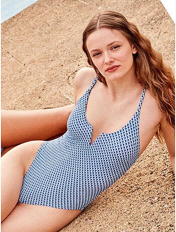Maillot de bain sans armature en tissu piqué