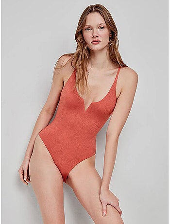 Maillot de bain sans armature en tissu piqué