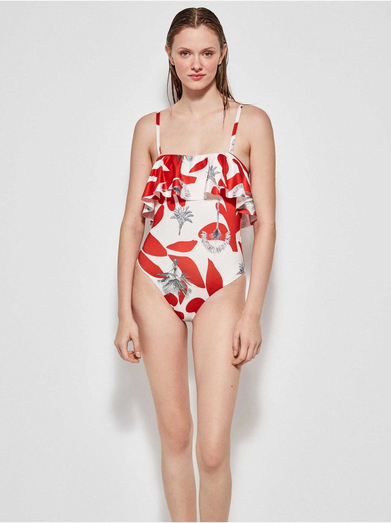 Maillot de bain sans armatures et avec coques amovibles Multicolore - Kiabi