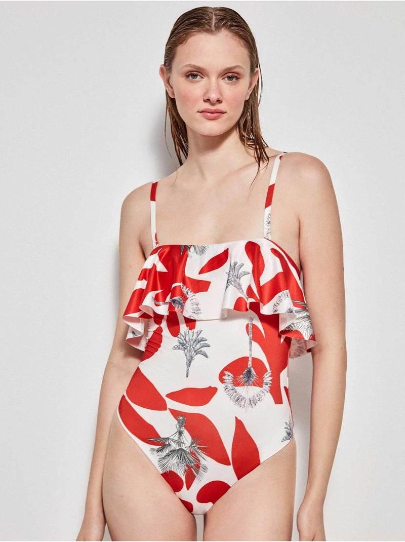 Maillot de bain sans armatures et avec coques amovibles Multicolore - Kiabi