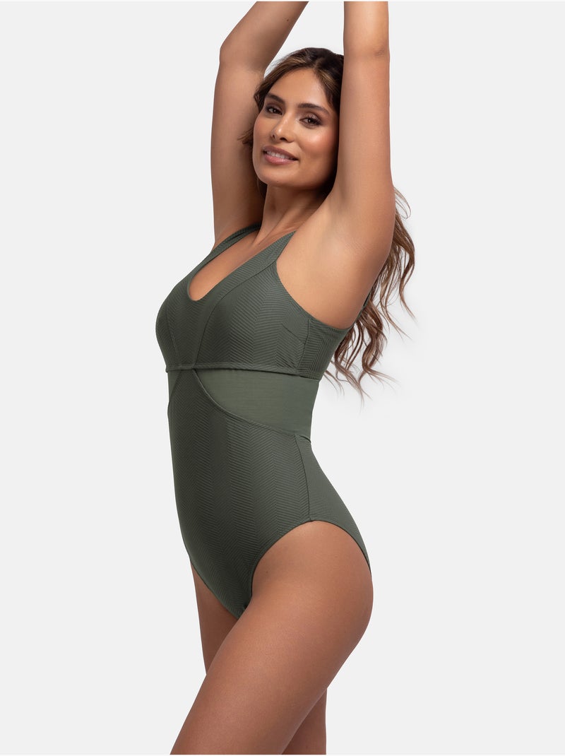 Maillot de bain sculptant saint tropez Dorina Vert - Kiabi