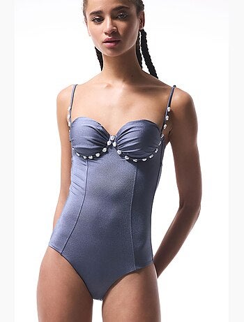 Maillot de bain seashell à perles penti