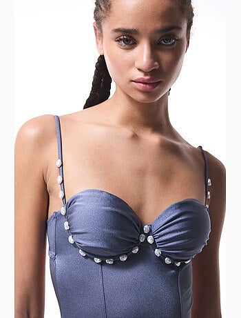 Maillot de bain seashell à perles penti