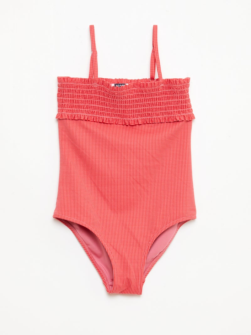 Maillot de bain smock + chouchou - 1 pièce Rouge - Kiabi