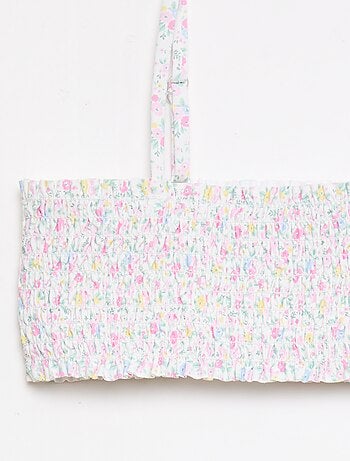 Maillot de bain smock fleuri - 2 pièces