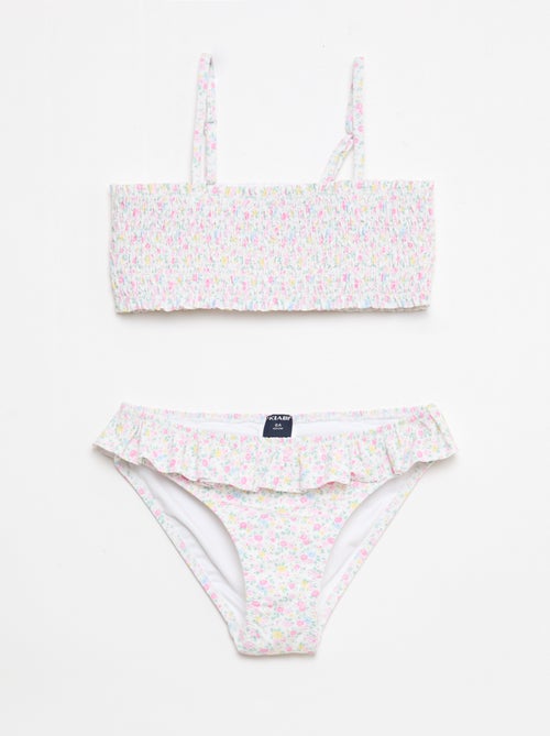 Maillot de bain smock fleuri - 2 pièces - Kiabi