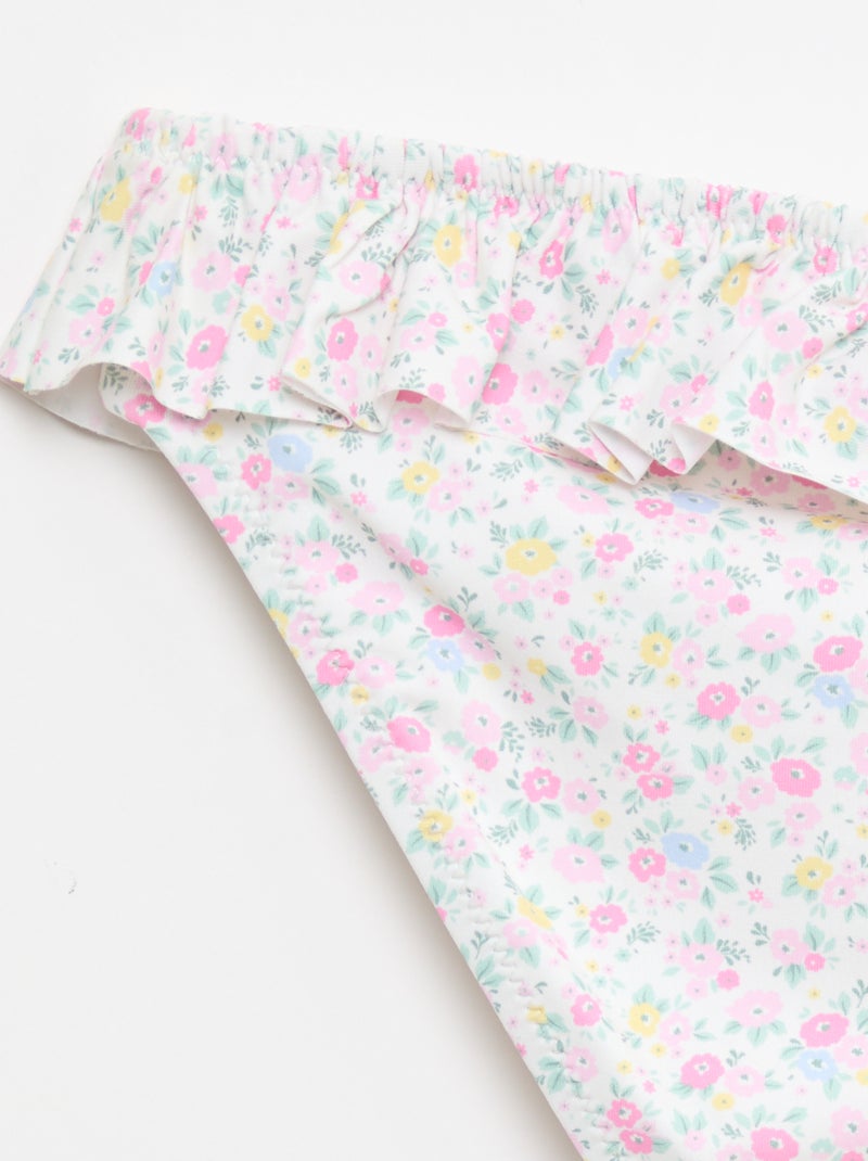 Maillot de bain smock fleuri - 2 pièces Blanc - Kiabi
