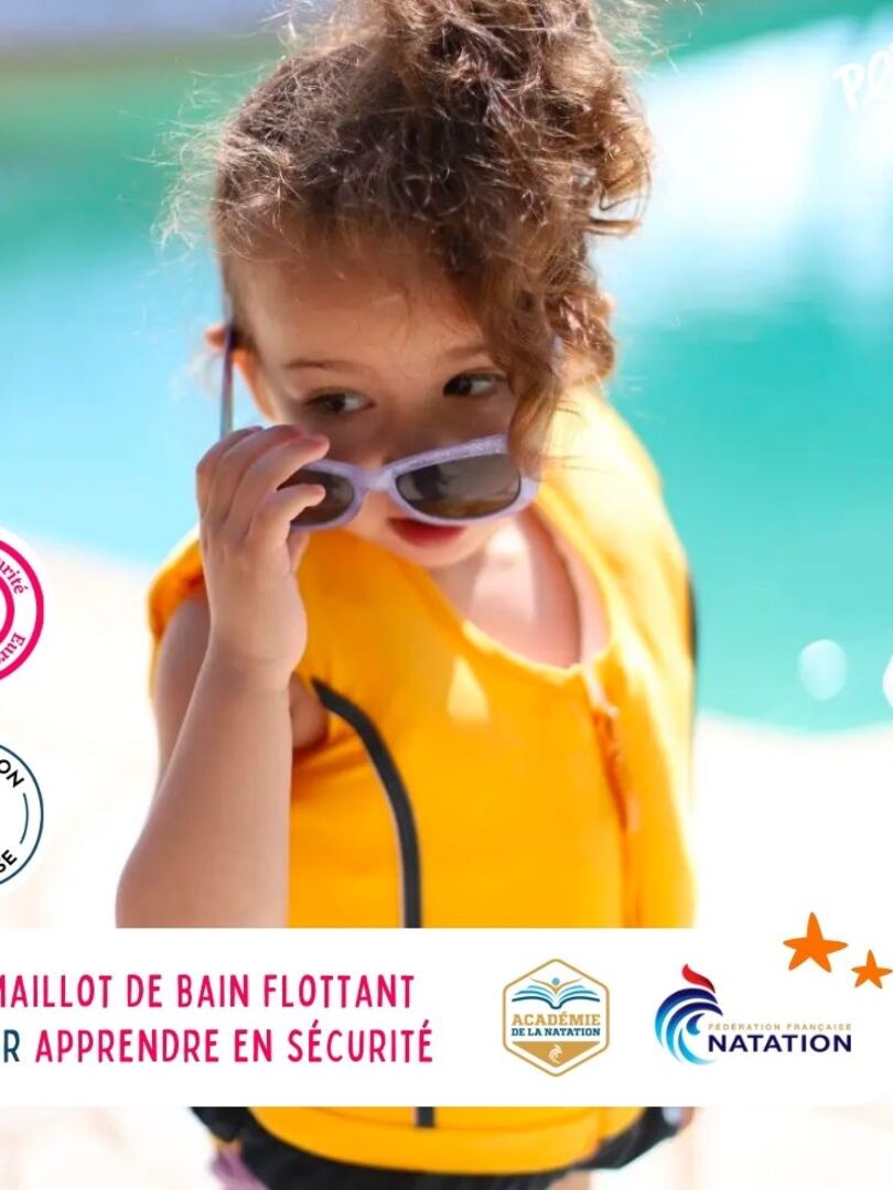 Maillot de Bain Sportif Enfant avec Flotteurs - Accessoire de Natation Fille Jaune - Kiabi